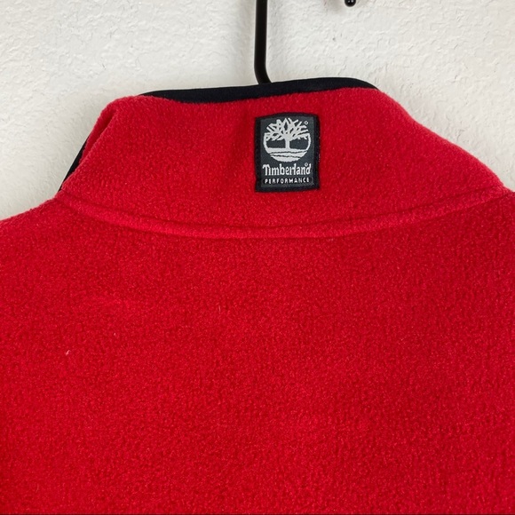 Vintage Timberland Polartec Red Full Zip Vest SZ L - Picture 9 of 10